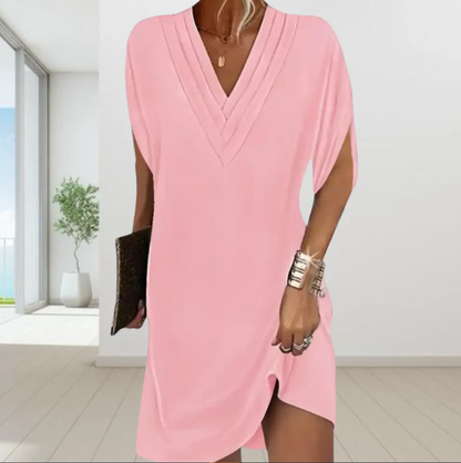 Selia™ | Elegant V-neck Dress