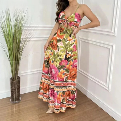 Divina™ | Tropical Maxi Dress