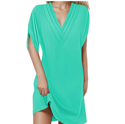 Selia™ | Elegant V-neck Dress