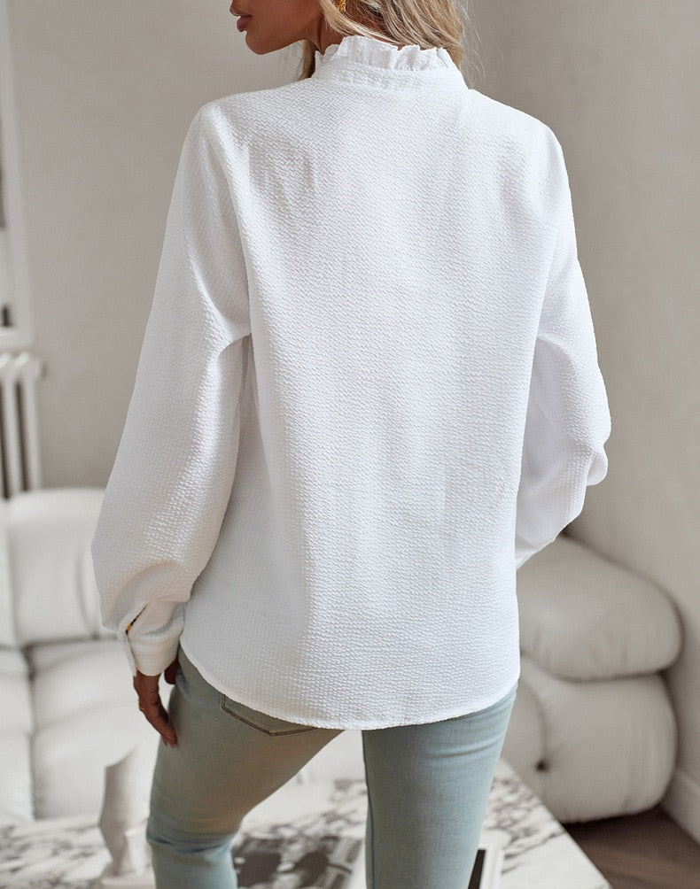 Johanne Casual Shirt Ruffle Detail