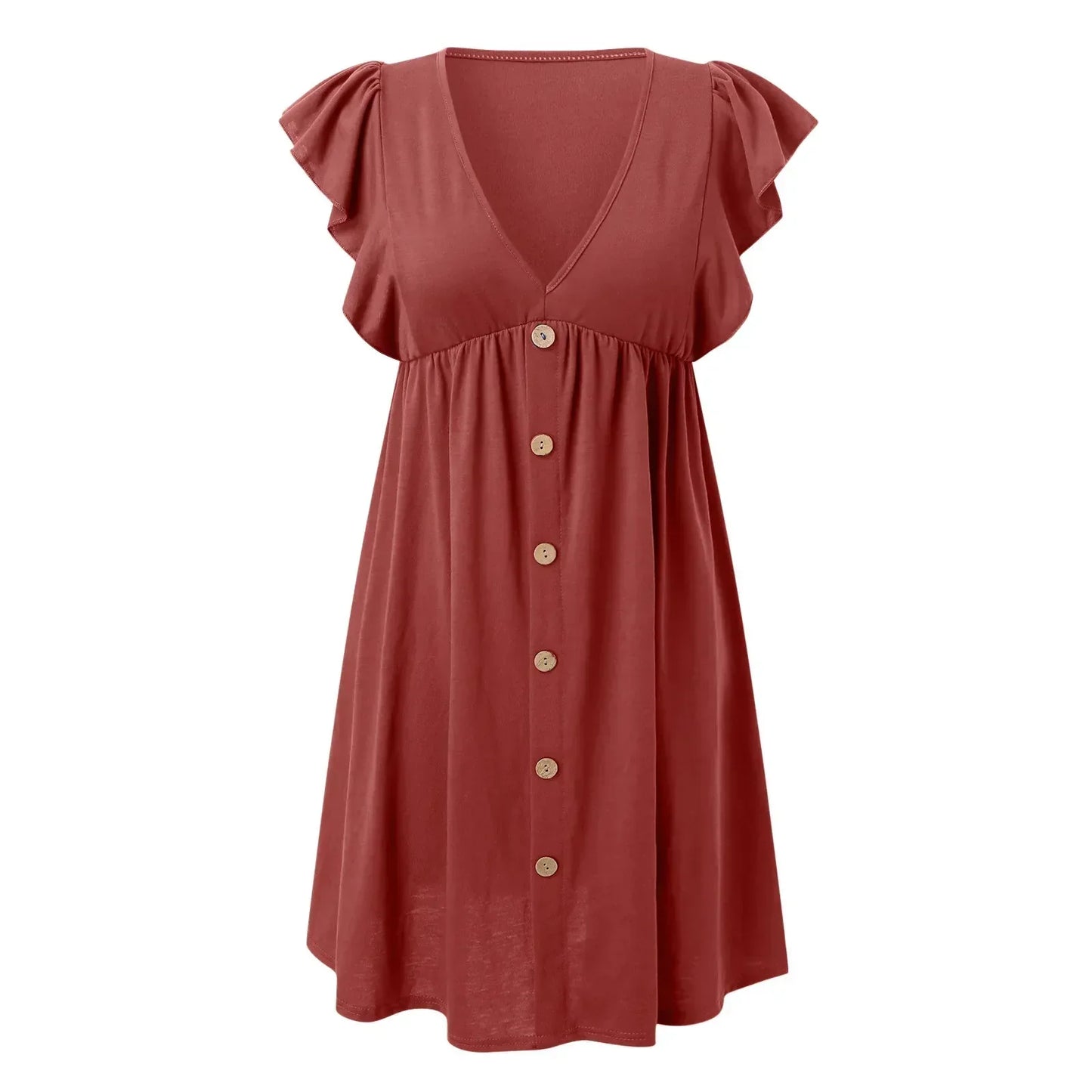 Nerea™ | Vestido Camisero con Escote en Pico